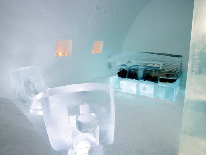 スウェーデンの氷と雪で作られたホテル