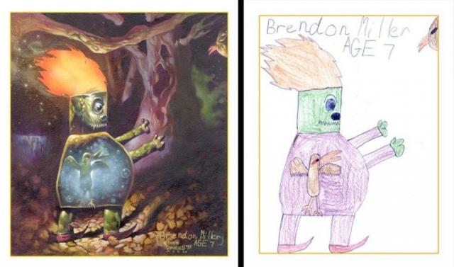 子供の絵を元にプロが描いた、キャラクターたちのイラスト