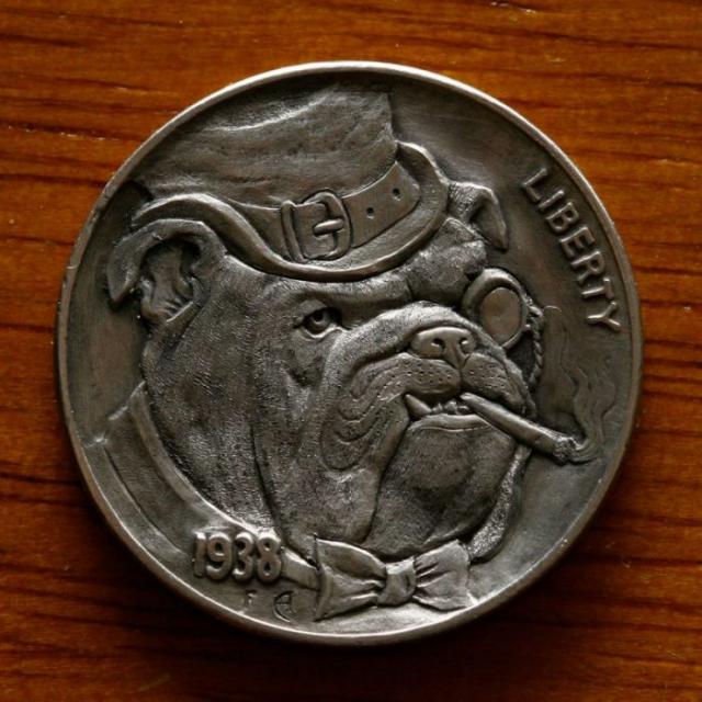 5セント硬貨を彫刻した作品、ホーボー・ニッケルの写真