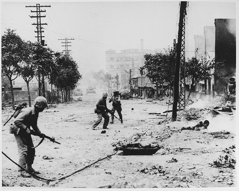 仁川上陸後にソウルで戦う国連軍兵士